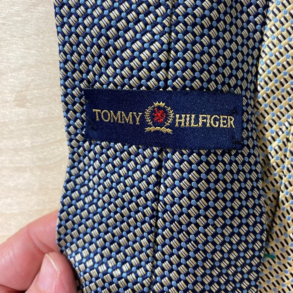 Tommy Hilfiger Navy and White Geometric Tie (OP)